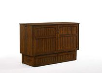 IQ FURNITURE Alpine Queen Murphy Cabinet Bed, Heritage Brown