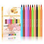 Food Coloring Markers Gourmet Writer Food Cake Decorator Pens,Edible Pigment Pen for Cakes and Cookies,Assorted Colors,Set Of 10