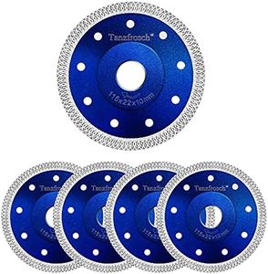 Tanzfrosch 4.5 inch Diamond Saw Blade 4.5" Cutting Disc Wheel for Cutting Porcelain Tiles Granite Marble Ceramics Works with Tile Saw and Angle Grinder (5 Pack, Blue)