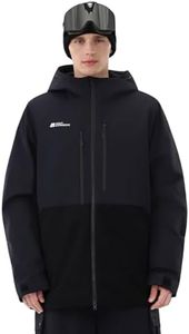 HIGH EXPERIENCE Mens Ski Jacket Snowboard 3L Coat Baggy Waterproof Windproof Warm Insulated Snow Winter Hooded (US, Alpha, X-Large, Regular, Regular, Navy Blue Black)