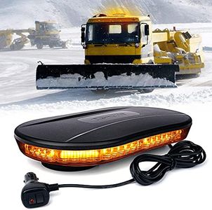 Xprite Amber COB LED Rooftop Strobe Beacon Lights Bar, Super Bright Warning Caution Snowplow Light 19 Flashing Patterns with Magnetic Base for Emergency Construction Vehicles Tow Trucks