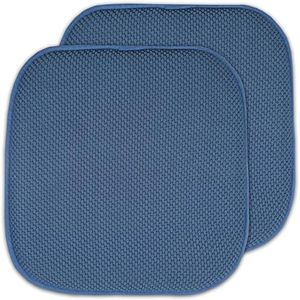 2 Pack Memory Foam Honeycomb Nonslip Back 16" x 16" Chair/Seat Cushion Pad, Blue