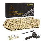 HILAKE 415 Motorcyle Chain 110 Links Non O-Ring with Connecting Master Link and Chain Breaker Heavy Duty Drive Chain for Motorcycle Bicycle Go Kart Mini Trail Bike