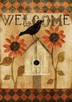 Toland Home Garden 109526 Toland-Harlequin Crow-Decorative Welcome Fall Autumn Rustic Bird USA-Produced House Flag