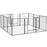 PawHut Dog Pen 12 Panels Puppy Pen Heavy Duty Pet Playpen for Indoor Outdoor for Dogs, Rabbits, Ducks 100cm High