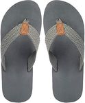 MAIITRIP mens Memory Foam flip flops size 15,Summer beach male sandals,Non Slip Indoor&Outdoor house all grey gray slippers with Arch Support