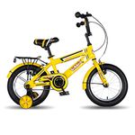Vaux Excel 14T Cycle for Kids with Carrier, Bicycle for Kids 3 to 5 Years with Hi-Ten Steel Frame, V-Brakes, Alloy Rims & Ralson Tubular Tyres (Yellow)