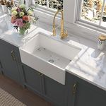 White Farmhouse Sink 30 inch, Hausi