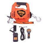 Mile Marker 71-1000 Rhino Pull 1000 Portable Electric Winch - LED Display - 39’ Synthetic Rope - Lifts or Pulls Up to 1000 lbs. - Brushless Motor - Variable Speed - Wired & Wireless Remote