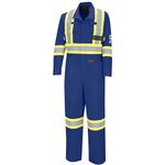 Pioneer Hi Vis FR Premium Safety Coveralls for Men & Women - ARC 2 - Flame Resistant, 8 Pockets, Washable - Blue - 48