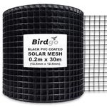 Birdgo 30m Black PVC Coated Solar Proofing Bird Mesh - Prevention Control Barrier to Stop Pigeons Nesting Under Roof Solar Panels…