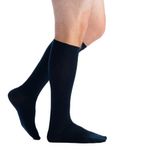 EvoNation Men's Travel USA Made Graduated Compression Socks 8-15 mmHg Mild Pressure Medical Quality Knee High Orthopedic Support Stockings Hose - Best Comfort, Fit, Circulation (XL, Navy Blue)