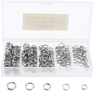 OriGlam Lot de 250 anneaux de pêche ronds en acier inoxydable de tailles multiples, connecteurs de leurres ronds en métal, anneaux de pêche, anneaux fendus pour hameçons de pêche, leurres de pêche