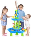 MoKo Water Table for Toddler 3+, 3-Tier Water Table for Kids Ages 4-8 for Outdoors Play, Kids Water and Sand Activity Sensory Playset, Sensory Table for Summer Beach Backyard, Blue-Green Dolphins