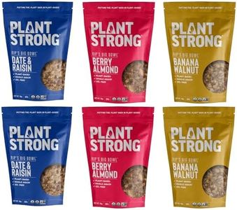 PLANTSTRONG Rip's Big Bowl Signature Cereals Variety Pack – Organic Oats & Whole Grains, Sweetened Only with Whole Dates (Date & Raisin, Banana Walnut, Berry Almond) (6-Pack (14 oz Bags))