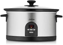 Sunbeam HP5590 Electronic Slow Cooker | 5.5L (6-8 People) | Digital Display | Countdown Timer| Removable Easy-Clean Ceramic Pan | Stainless Steel