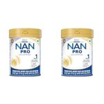 NAN PRO Stage 1 Infant Formula Milk powder for babies (Up to 6 months) - with Probiotic | 400g | Tin with Smartlid (Pack of 2)