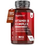 Vitamin B Complex High Strength 150mg | 365 Vegan Tablets (1 Year Supply) | B Complex for Immune System, Tiredness & Fatigue (EFSA) | All 8 B Vitamins B1-B2-B3-B5-B6-B9-B12-B7 (Biotin) & Vitamin C