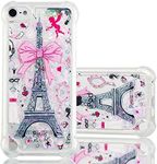 COTDINFORCA Case for iPod Touch 7 / iPod Touch 6,3D Cute Painted Glitter Liquid Floating Quicksand Shockproof Protective Bumper Silicone Case Cover for iPod Touch 7th 6th 5th Liquid Bow Tower