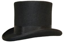 100% WOOL TOP HAT --- SATIN LINED --- BOXED (Xtra Large (60-61cm), BLACK)