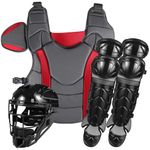 Baseball Catcher’s Gear Kit | Includes Chest Protector, Helmet, Leg Guards | Lightweight & Breathable – Baseball Protective Equipment | Ages 11-15