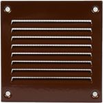 4" x 4" Inch / 100 x 100 mm Brown Air Vent Cover - Quality Steel Return Air Grilles - for Ceiling and Sidewall - HVAC - with Insect Protection Screen (3.93 x 3.93 inch, Brown)