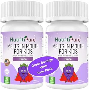 Kids Chewable Iron Supplement (Ferronyl®/Carbonyl Iron 9 mg with Vitamin C 30 mg) Tablet in Delicious Grape Flavor 90 Count (1 Bottle) (2)