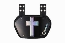 O Shield Holy Cross Chrome Football Back Plate, Back Plate for Football, Lower Back Pads for Football Players, Rear Protector, Adult Fit