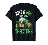 Just A Boy Who Loves Tractors Farm Kids Boys T-Shirt