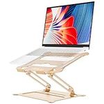 Urmust Laptop Notebook Stand Holder Adjustable Ultrabook Stand Riser Portable Compatible with MacBook Air Pro HP Dell XPS Lenovo All laptops 10-15.6"(Light Gold)