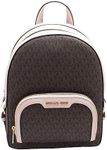 Michael Kors Jaycee Medium Logo Backpack, Brown Pink, Jaycee Medium Backpack