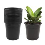 QIMEOKAT 25pcs 1 Gallon Plastic Plant Pot,Flexible Plant Nursery Pots，Flower Plant Container Seed Starting Planter for Succulents,Seedlings,Cuttings,Transplanting