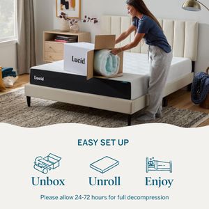 Lucid King Gel Memory Foam Mattress Topper – Cooling Comfort