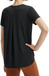 BALEAF Women's Running Shirts Short Sleeve Workout Tops Athletic Quick Dry T-Shirts Lightweight UPF 50+ Black XL