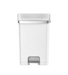 Obsessions EKO 70L Plastic Step Bin with Pedal, Large Capacity Trash Can Ideal for Home, Kitchen and Office, White