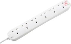 Masterplug Six Socket Extension Lea