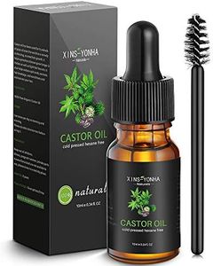 Castor Oil, Hair Growth Oil Pure Cold Pressed Castor Oil for Eyelashes Eyebrows Lash Nail, Hair Growth Serum Eyebrow Growth Serum Lash Oil with Eyelash Brush Skin Care Ricin Oil (10ml)