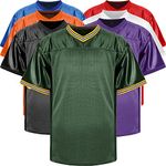 JKNAKN Blank Football Jerseys Mesh Athletic Football Shirt Practice Sports Uniform Black White Jersey, Dark Green, 3X-Large