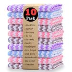 AMITER Kitchen Dish Towels, 100% Cotton Microfiber Kitchen Towels and Dishcloths Set, 10 Pack Dish Cloths for Washing Dishes Dish Rags for Drying Dishes Kitchen Wash Clothes Cleaning Towel