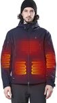 DEWBU Heated Jacket for Men with 12V Battery Pack, Dark Blue, 2XL | 5 Heating Zones, 3 Heating Modes, Water Resistant, Multiple Pockets, Soft Shell, Hunting Coat, for Winter Outdoor Motorcycle