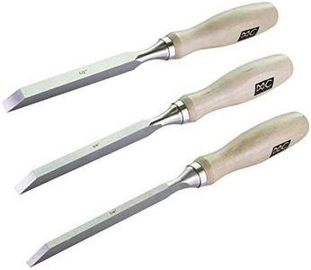 Professional Woodworking Cabinetmakers Mortise Chisel set Chrome-Vanadium Steel with Hornbeam Handles for Carpentry, Woodworking, Carving, Craftsman, Set of 3, 1/4”, 3/8”,1/2”