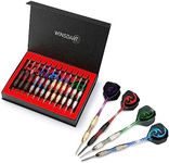 WINSDART Darts Metal Tip Set Professional Metal Darts for Dartboard Steel Tip Darts with Nonslip Iron Barrel Aluminum Dart Shafts,Extra Flights,Dart Sharpener,Gift Box