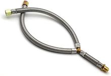 MENSI Propane Grill Y-Splitter Extension Adapter Braided Hose Length 15" with 3/8" Flare Connection