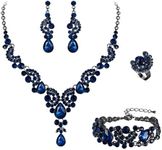 Ever Faith Navy Blue Jewellery Sets