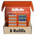 Gillette Men's Razor Blade Refills, 6 Fusion5 Cartridges, 2 ProGlide Power Cartridges