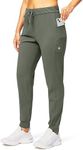 G Gradual Women's Joggers Pants with Zipper Pockets Stretch Tapered Athletic Joggers for Women Lounge, Jogging, Workout (Sage Grey, XX-Large)