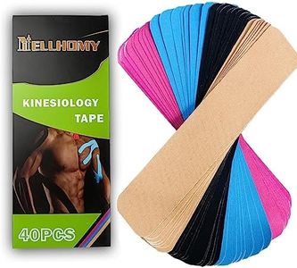 Bande de Kinésiologie Precut (5 cm x 5 m, 40 Bandes),Hypoallergénique, Imperméable et Respirante, Bande de Sport Physio-élastique pour Soulager La Douleur pour Les Muscles,Divers Sports(coloré)