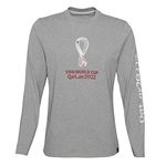 FIFA Official World Cup 2022 Long Sleeve Tee, Youth, Heather Grey, Age 8-10