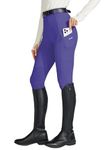 WILLIT Women's Horse Riding Pants Knee-Patch Equestrian Breeches Horseback Schooling Tights Zipper Pockets Purple S