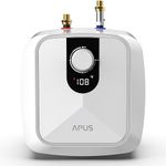 APUS 4 Gallon Electric Mini-Tank Water Heater,Small Under Sink Water Heater for Point of Use, 110V-120V, 1500W Instant Hot Water for RV, Kitchen, Bathroom, Space Save Design